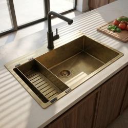 brass-kitchen-sink-with-drainboard